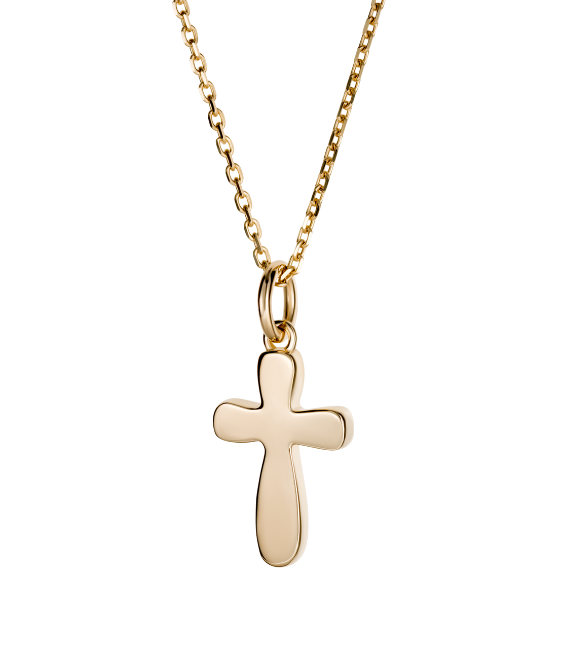 Rounded Cross, Children's Necklace for Boys - 14K Gold